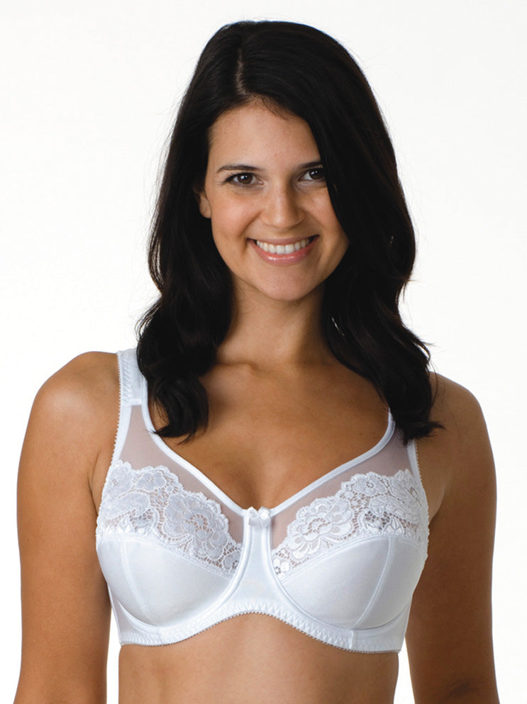 Camille Womens Ivory Underwired Lace Full Cup Bra